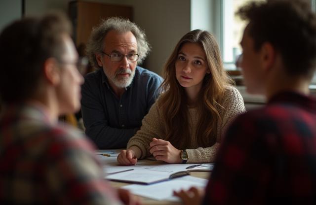 Discussion de groupe pendant un cours