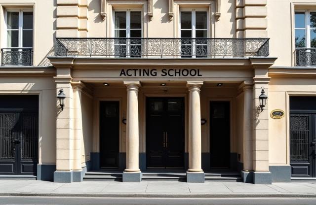 Vue extérieure du bâtiment de l'école à Paris