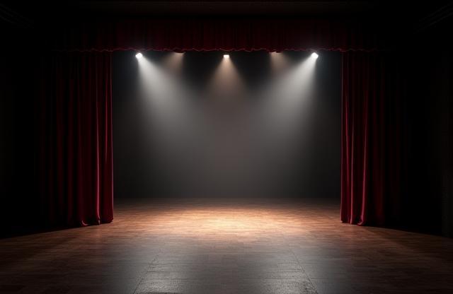 Vue intérieure du studio d'acting avec éclairage, Paris